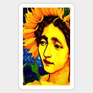 Goddess of Sunflowers Sticker